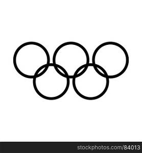 Olympic rings black icon .
