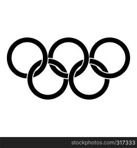 Olympic rings Five Olympic rings icon black color vector illustration flat style simple image