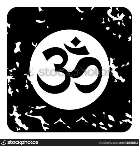 Om sign icon. Grunge illustration of om sign vector icon for web. Om sign icon, grunge style