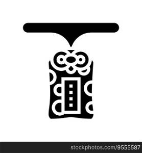 omamori amulet shintoism glyph icon vector. omamori amulet shintoism sign. isolated symbol illustration. omamori amulet shintoism glyph icon vector illustration