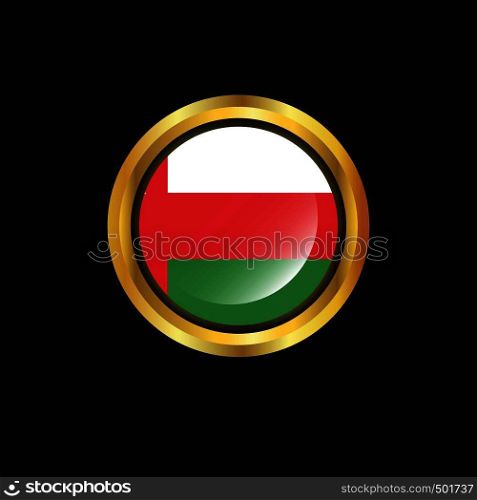 Oman flag Golden button
