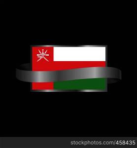 Oman flag Ribbon banner design