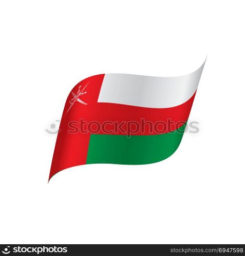 Oman flag, vector illustration. Oman flag, vector illustration on a white background