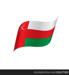 Oman flag, vector illustration. Oman flag, vector illustration on a white background
