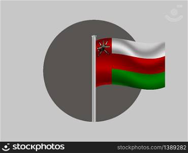 Oman National flag. original color and proportion. Simply vector illustration background, from all world countries flag set for design, education, icon, icon, isolated object and symbol for data visualisation