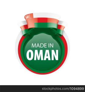 Oman national flag, vector illustration on a white background. Oman flag, vector illustration on a white background