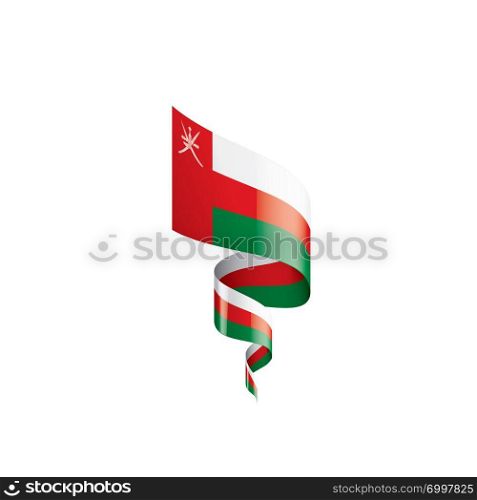 Oman national flag, vector illustration on a white background. Oman flag, vector illustration on a white background