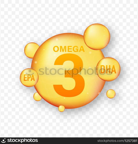 Omega Fatty Acid, EPA, DHA. Omega Three, Natural Fish, Plants Oil Vector stock illustration. Omega Fatty Acid, EPA, DHA. Omega Three, Natural Fish, Plants Oil. Vector stock illustration.