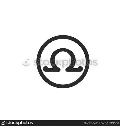 omega or ohm sign icon vector design template web