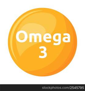Omega three fatty acids semi flat color vector object. Dietary supplement. Full sized item on white. Essential nutrient. Simple cartoon style illustration for web graphic design and animation. Omega three fatty acids semi flat color vector object