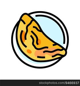 omelette egg color icon vector. omelette egg sign. isolated symbol illustration. omelette egg color icon vector illustration