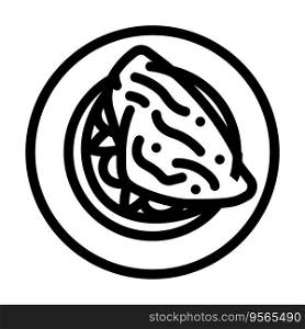 omelette egg line icon vector. omelette egg sign. isolated contour symbol black illustration. omelette egg line icon vector illustration