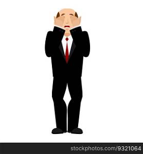 OMG boss Facepalm. Oh my god businessman is frustrated. Disappointment manager. Illustration of frustration 