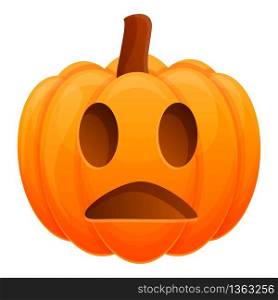 Omg pumpkin icon. Cartoon of omg pumpkin vector icon for web design isolated on white background. Omg pumpkin icon, cartoon style