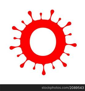 Omicron variant of COVID. New strain of coronavirus. Vector symbol of mutated virus.