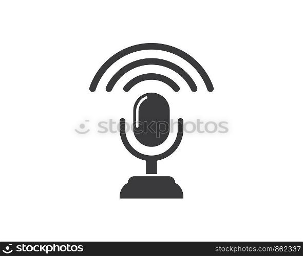 on air microphone broadcast logo icon vector illustration design