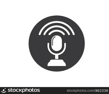 on air microphone broadcast logo icon vector illustration design