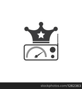 on air radio broadcast logo icon vector illustration design