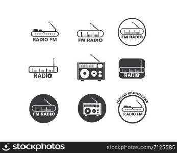 on air radio broadcast logo icon vector illustration design