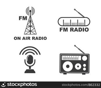 on air radio broadcast logo icon vector illustration design