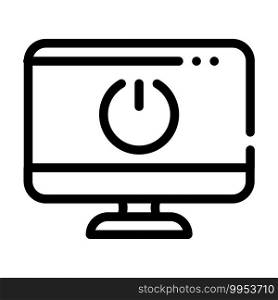 on and off operating system line icon vector. on and off operating system sign. isolated contour symbol black illustration. on and off operating system line icon vector illustration