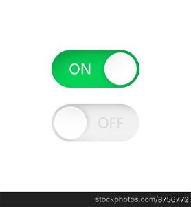 On and Off toggle switch buttons. Switch on or off. Vector. On and Off toggle switch buttons. Switch on or off. Vector illustration