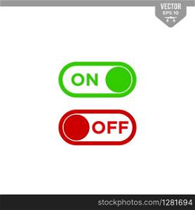On and Off toggle switch. Slider type button icon