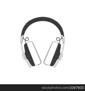 On-ear studio headphones. Hand-drawn On-ear headphones. Illustration in sketch style. Vector image