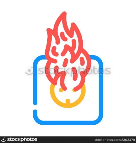 on fire socket color icon vector. on fire socket sign. isolated symbol illustration. on fire socket color icon vector illustration
