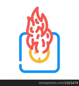 on fire socket color icon vector. on fire socket sign. isolated symbol illustration. on fire socket color icon vector illustration
