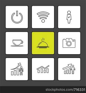 on , off , camera , graph , chart , graph , percentage , navigation , share , money , id card , naviagation , breifcase , icon, vector, design, flat, collection, style, creative, icons