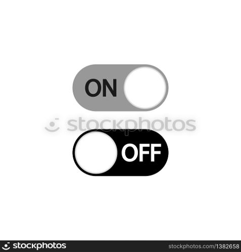 On Off toggle switch buttons icon on isolated white background. EPS 10 vector. On Off toggle switch buttons icon on isolated white background. EPS 10 vector.