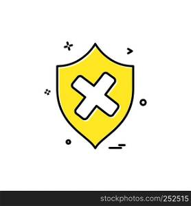On protection security shield icon vector design