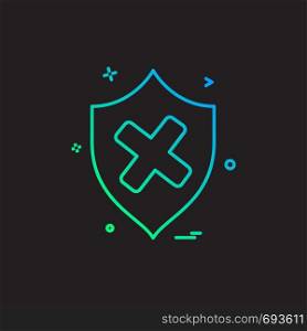 On protection security shield icon vector design