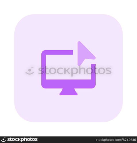 On-screen pointer controlled by desktop input.