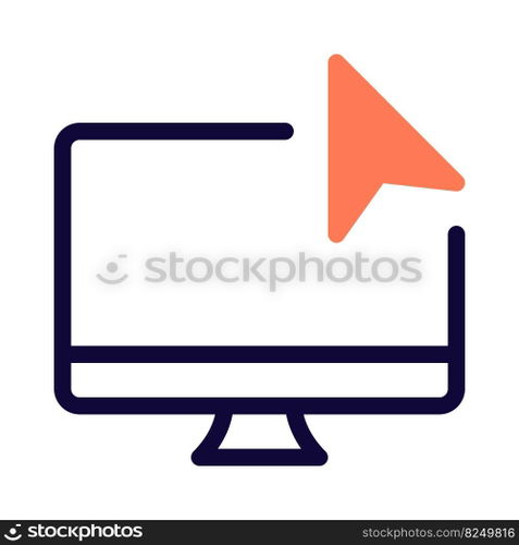 On-screen pointer controlled by desktop input.