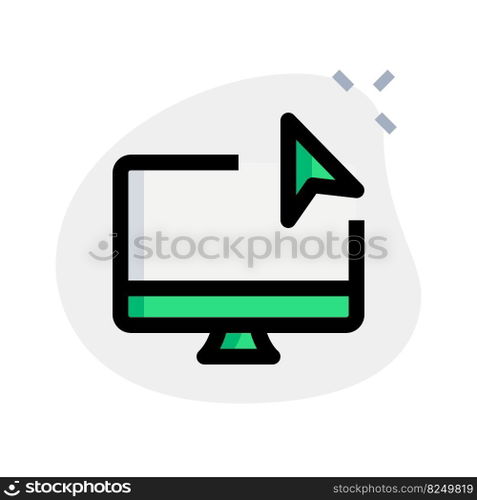 On-screen pointer controlled by desktop input.