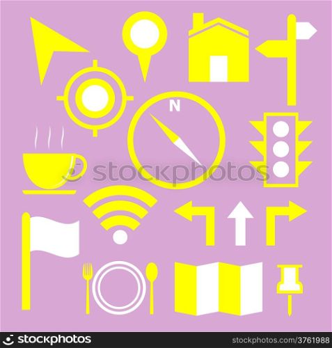On the road sign icons, stock vector