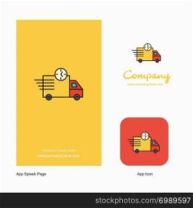 On time delivery Company Logo App Icon and Splash Page Design. Creative Business App Design Elements