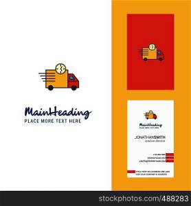 On time delivery Creative Logo and business card. vertical Design Vector