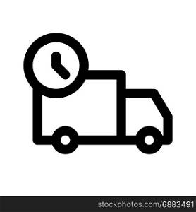 on time delivery truck, icon on isolated background