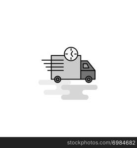 On time delivery Web Icon. Flat Line Filled Gray Icon Vector