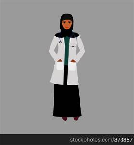 Oncologist medical specialist isolated vector illustration on grey background. Oncologist medical specialist