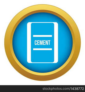 One bag of cement icon blue vector isolated on white background for any design. One bag of cement icon blue vector isolated