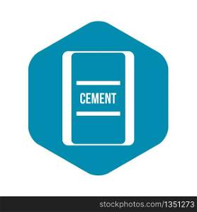 One bag of cement icon in simple style isolated on white background. One bag of cement icon, simple style