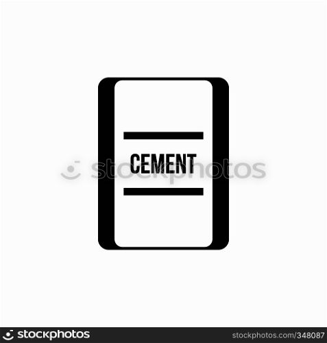 One bag of cement icon in simple style isolated on white background. One bag of cement icon, simple style