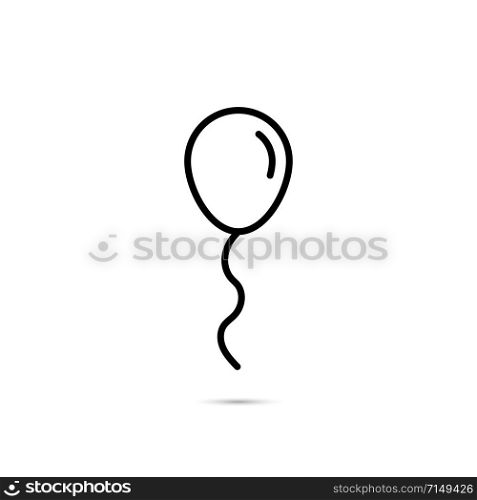 One Balloon isolated. Balloon in line style for web design. Balloon vector icon in flat design, isolated on white background. Vector illustration