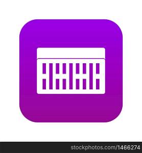 One building brick icon digital purple for any design isolated on white vector illustration. One building brick icon digital purple