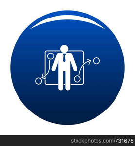 One businessman icon. Simple illustration of one businessman vector icon for any design blue. One businessman icon vector blue