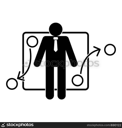 One businessman icon. Simple illustration of one businessman vector icon for web. One businessman icon, simple style